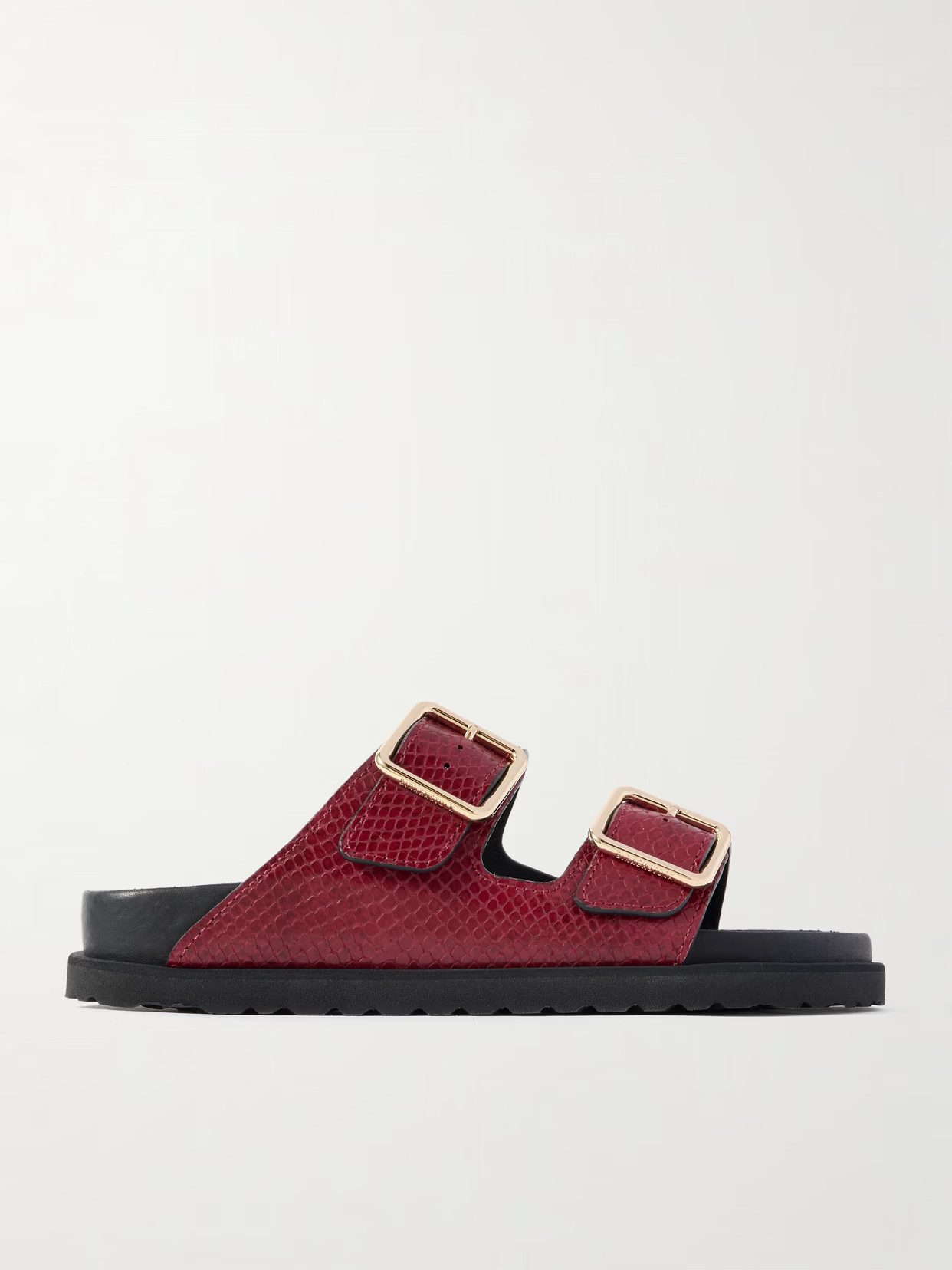 Birkenstock 1774 - Arizona Snake-effect Leather Sandals - Red | NET-A-PORTER (US)