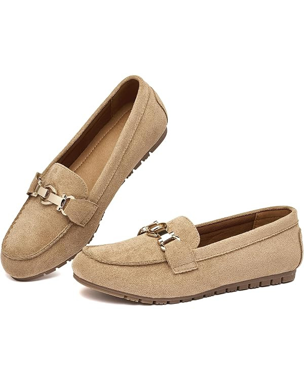 VERDASCO Women's Loafers Comfort Slip-Ons Flat Work Shoes Casual Moccasins Penny Loafers Lady Dre... | Amazon (US)