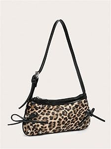 Verdusa Women's Y2K Leopard Handbags Bowknot Top Handle Underarm Shoulder Bag | Amazon (US)