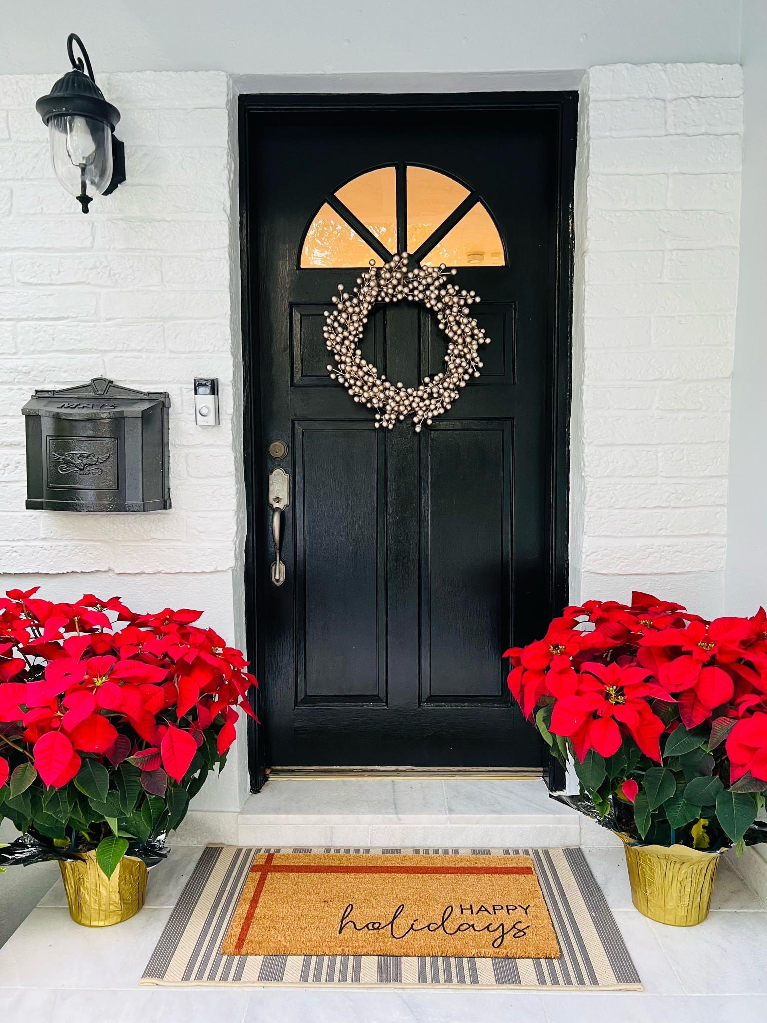 Front door Christmas decor 
Poinsettia 

#LTKunder50 #LTKGiftGuide #LTKHoliday