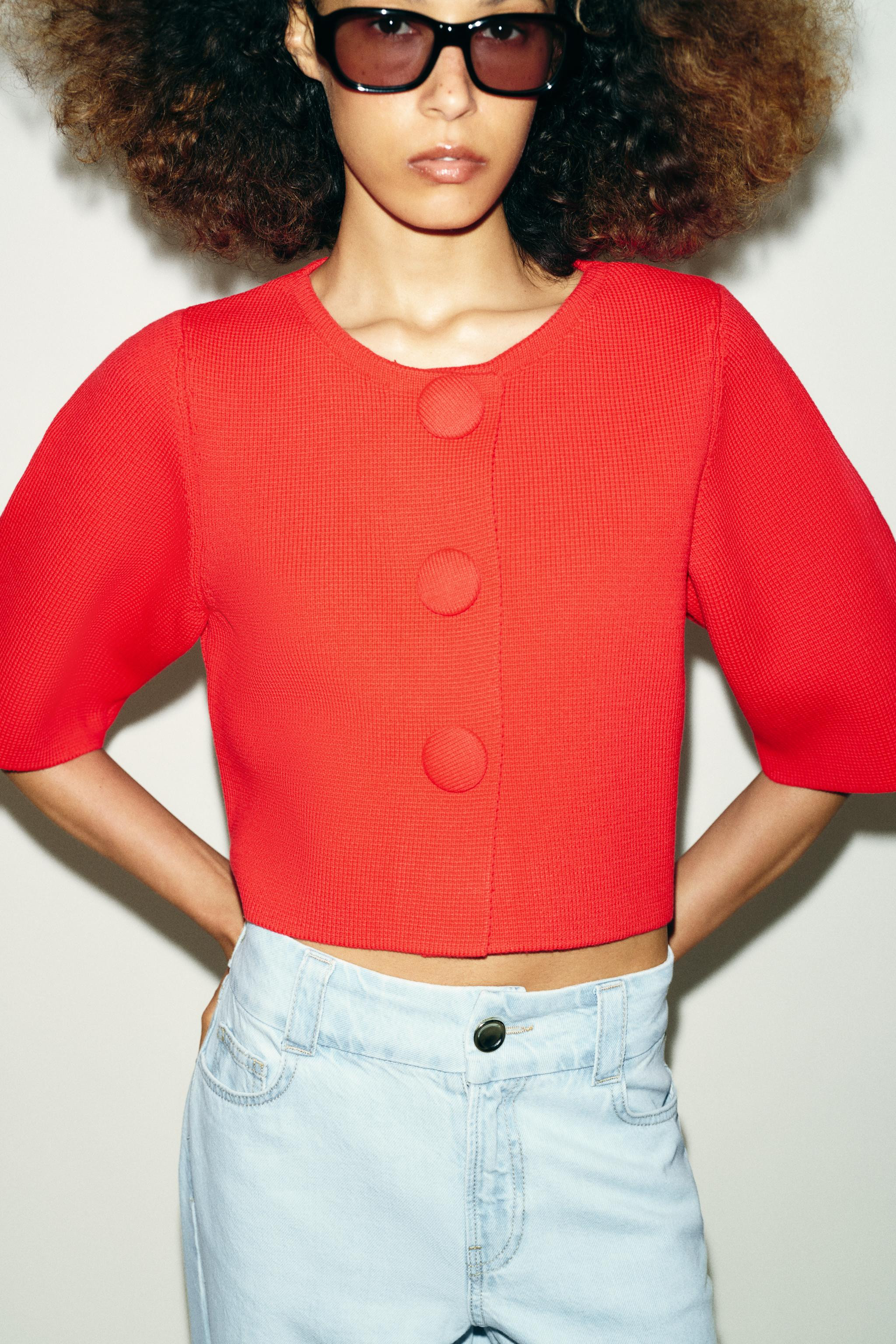 CROPPED KNIT JACKET | Zara US