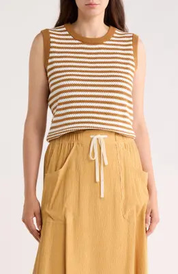 Adrianna Papell Stripe Sweater Tank in Ivory/Navy at Nordstrom Rack, Size Large | Nordstrom Rack