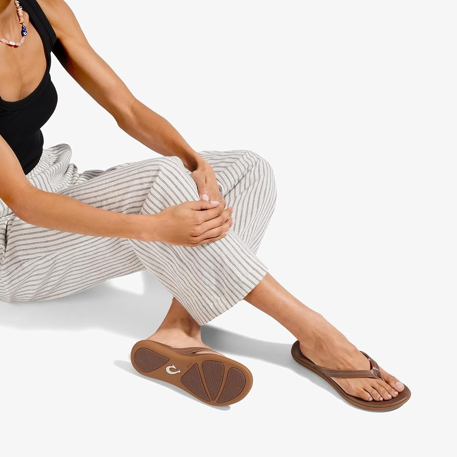 OluKai Honu Women's Beach Sandal, Soft & Comfortable Full-Grain Leather, Easy Slip-On Flip-Flops,... | Amazon (US)