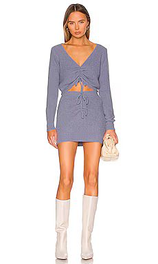 superdown Serina Sweater Skirt Set in Dusty Blue from Revolve.com | Revolve Clothing (Global)