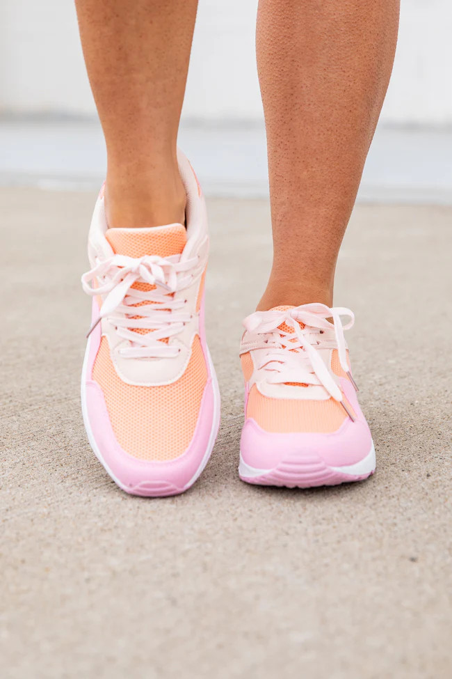 Rylee Pink and Orange Air Sneakers | Pink Lily