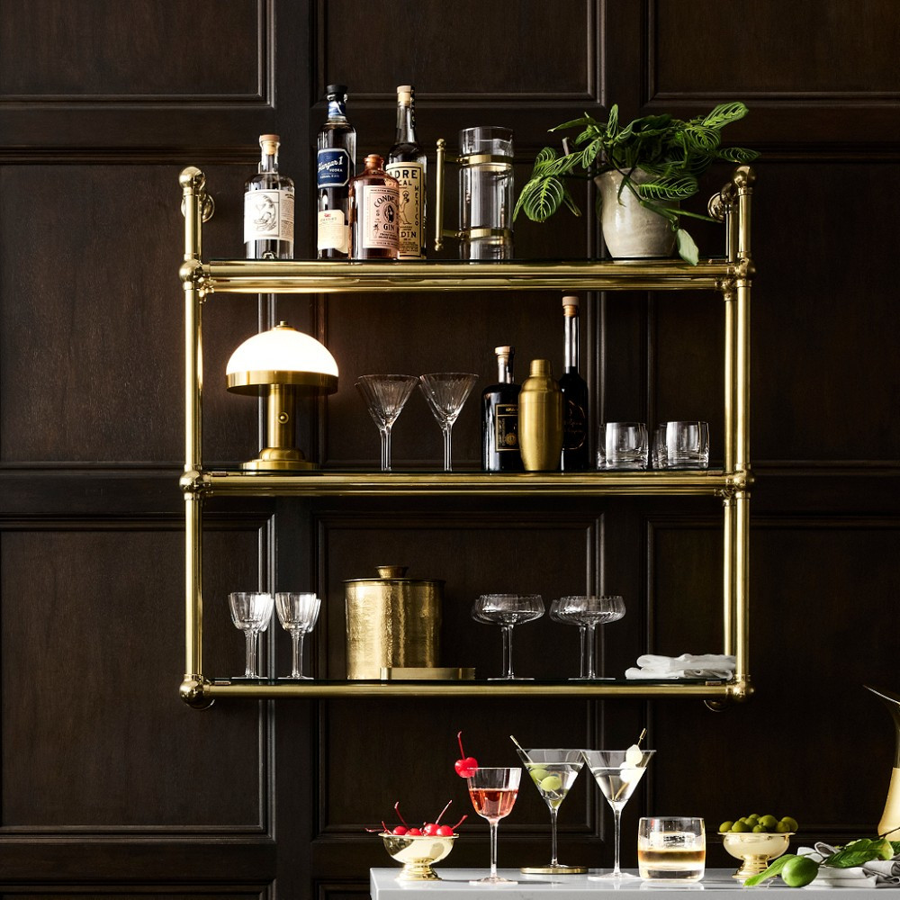 French Industrial Brass Fixed Wall Mount (30"-40") | Williams-Sonoma