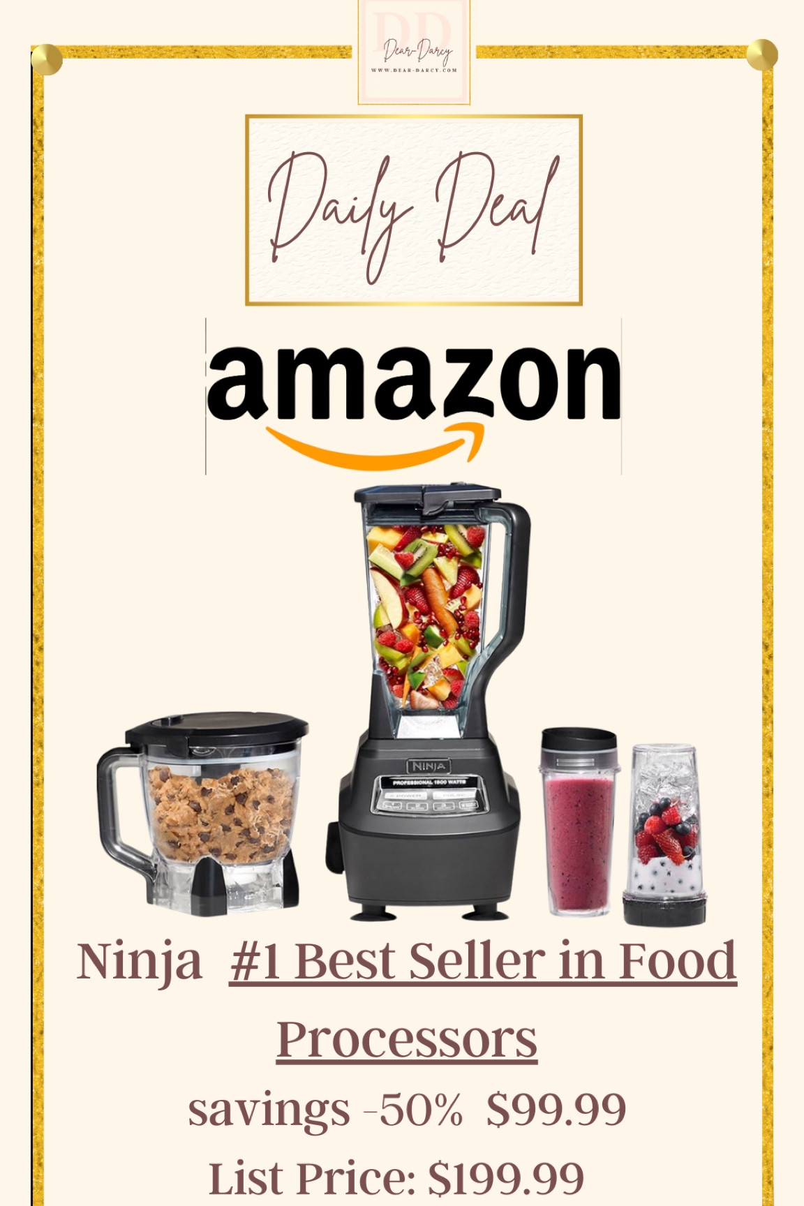 🚨Amazon Daily Deal 
Ninja food processor and attachments 
50%off  now $99
Normally $199

Best seller 

Must have for every kitchen 

#LTKHome #LTKGiftGuide #LTKSaleAlert