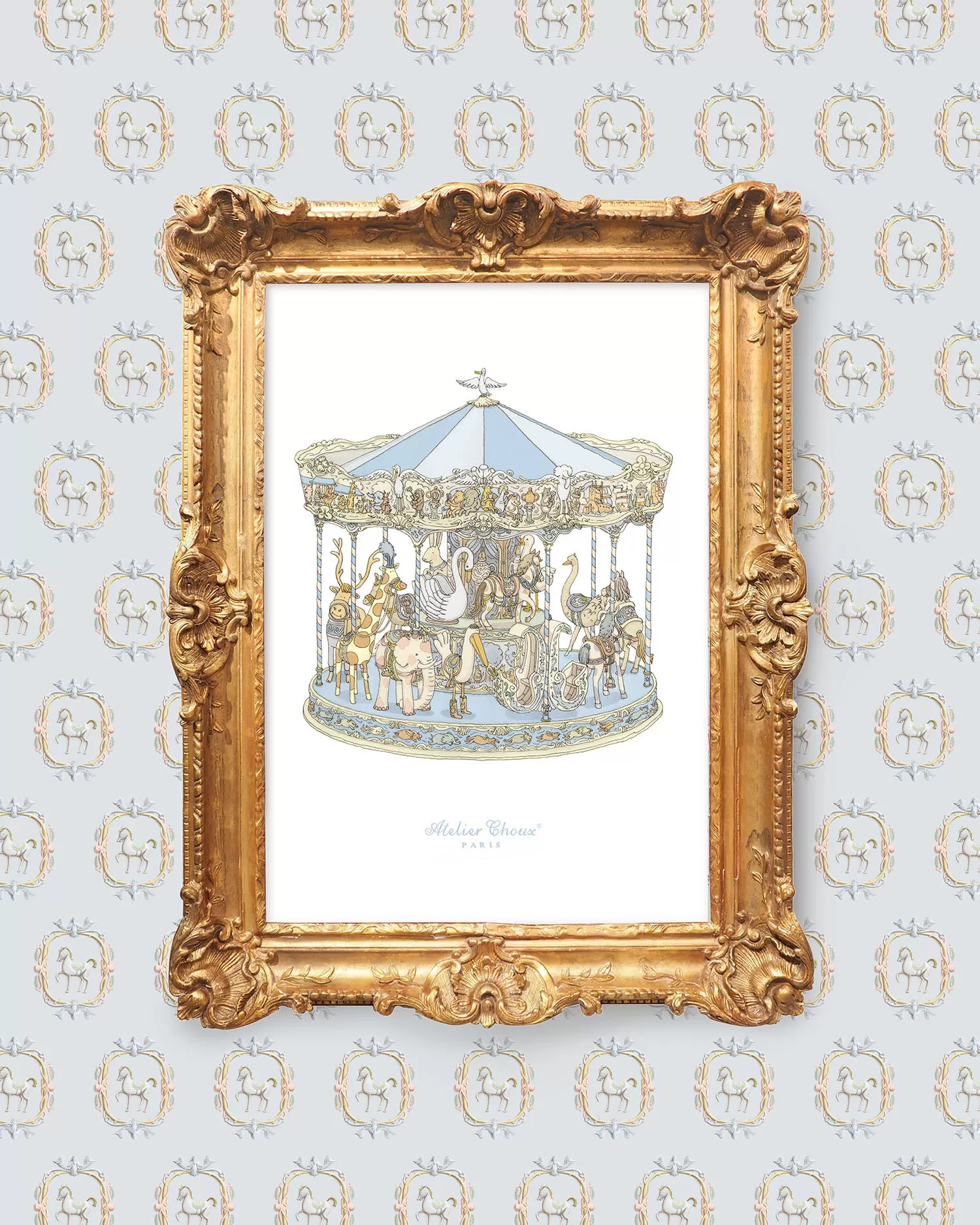 Art Print - Carousel Blue - Atelier Choux | Atelier Choux