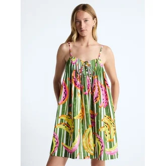 Free Assembly Women's and Women's Plus Cotton Pintuck Mini Dress, Sizes XS-4X | Walmart (US)