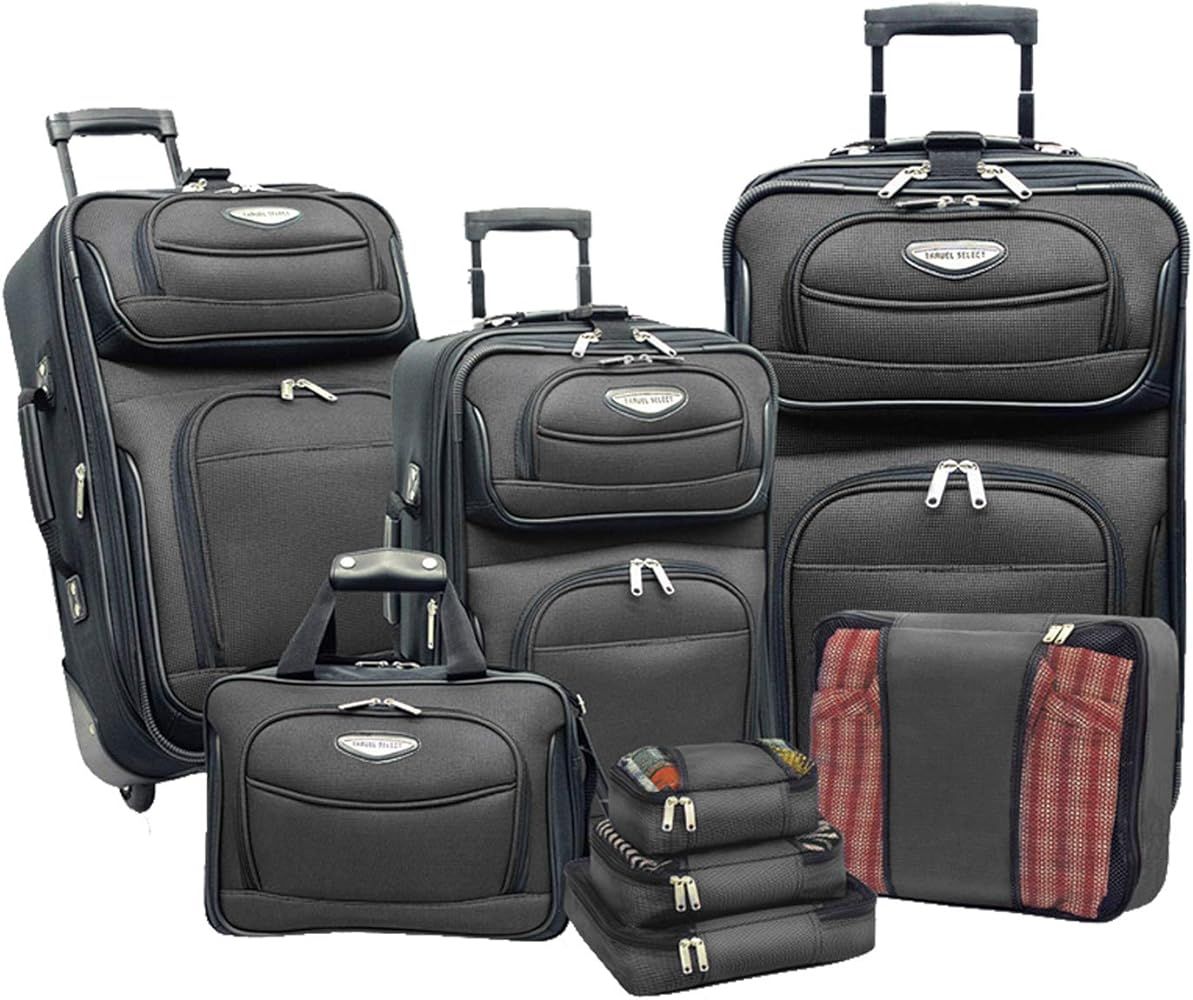 Travel Select Amsterdam Expandable Rolling Upright Luggage, Gray, 8-Piece Set | Amazon (US)