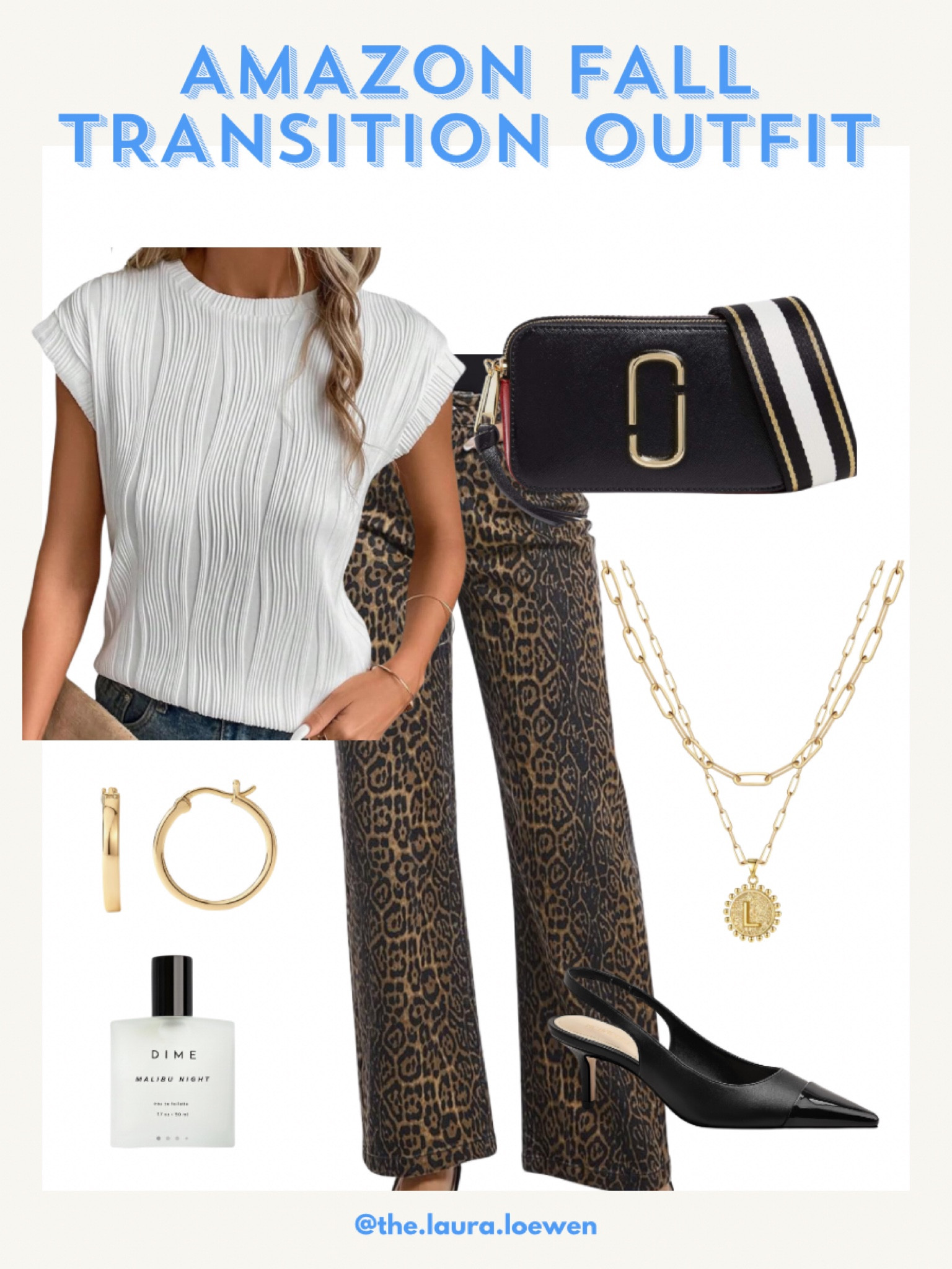 Amazon fall transition outfit idea 


Leopard print jeans 
Textured white top 
Slingback kitten heels
layered gold necklace 
Marc Jacobs purse 

#LTKFindsUnder50 #LTKStyleTip #LTKWorkwear