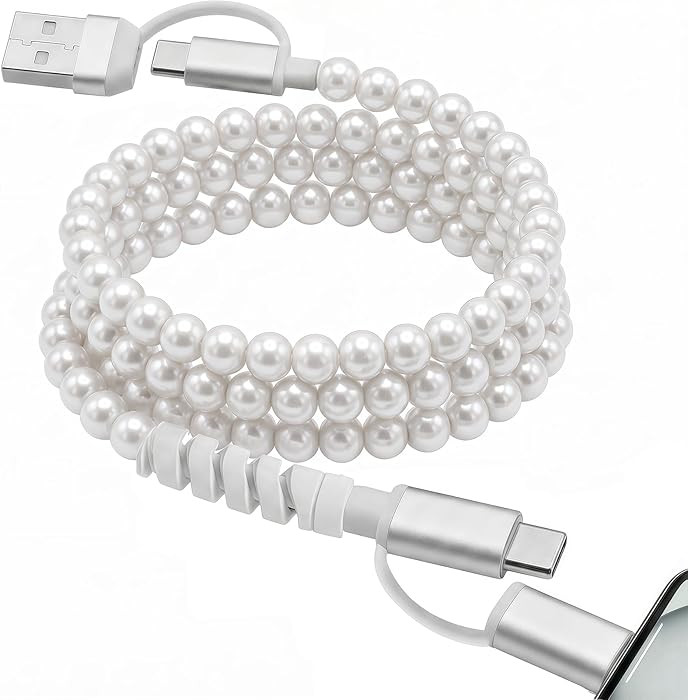 4-in-1 Beaded Charging Cable, Metal Design, Nicely Packed, 60W Fast Charging, MFi Certified, Cute... | Amazon (US)