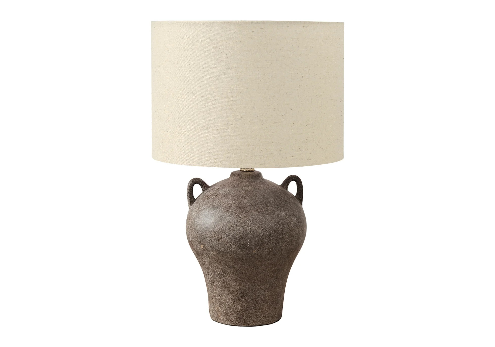 Lighting - 22"h - Table Lamp - Brown Ceramic - Beige Shade - Transitional | Walmart (US)