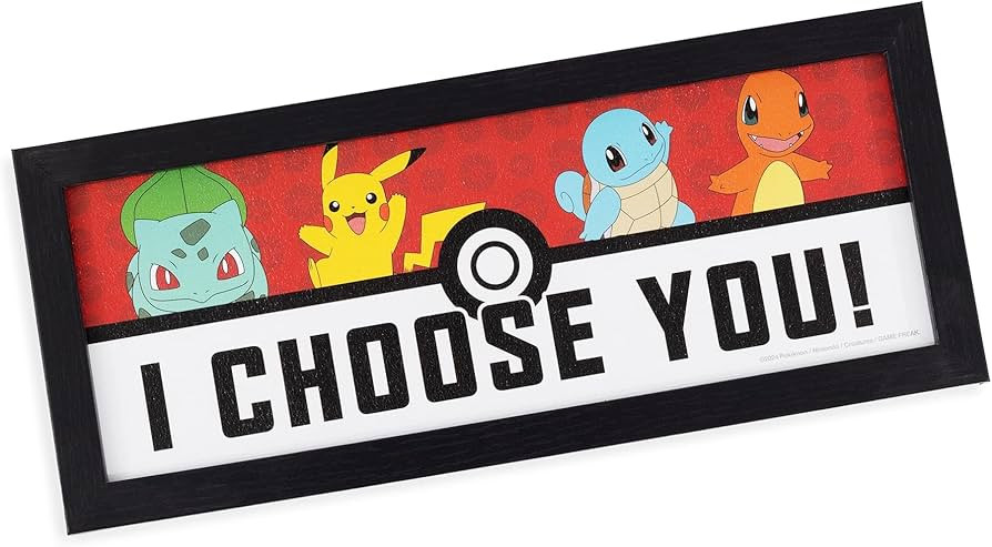 Pokemon I Choose You 12 x 5 Inch Framed MDF Wall Art | Amazon (US)