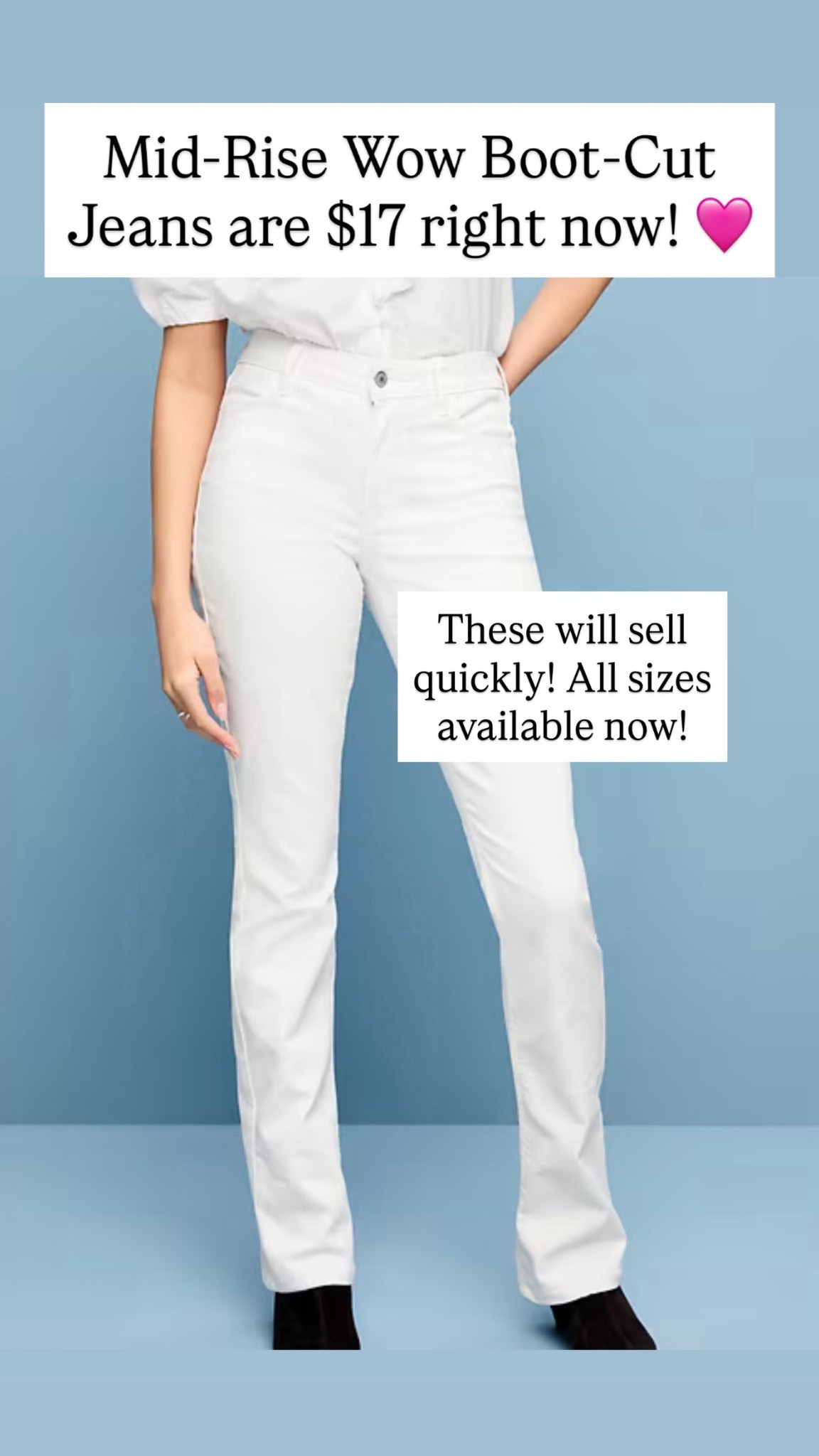 Mid white jeans for women are $17

#LTKSaleAlert