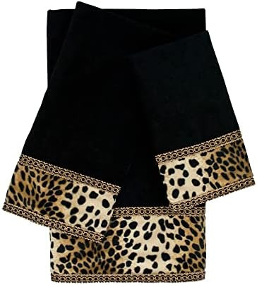 Amazon.com: Sherry Kline Leops Black 3-Piece Embellished Towel Set : Home & Kitchen | Amazon (US)