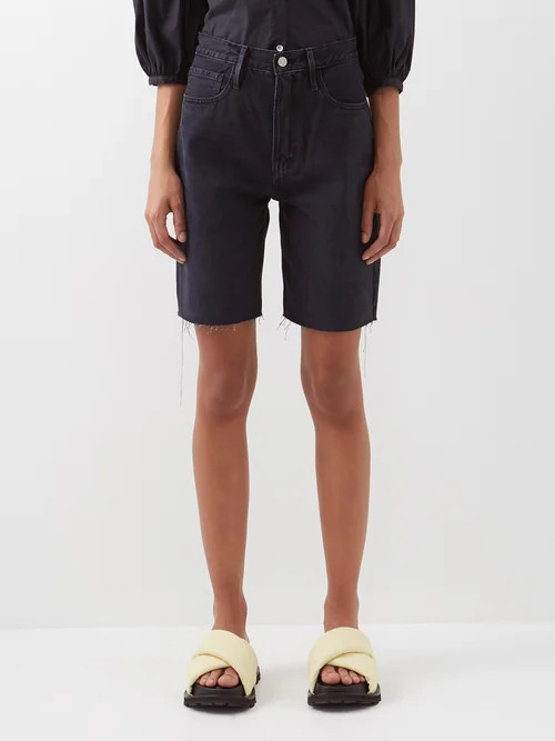 Frame - High-rise Denim Shorts - Womens - Black | Matches (US)