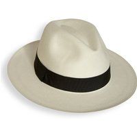 White Fine Fino Fedora Panama Hat - Handwoven in Ecuador Genuine Made From Toquilla Straw | Etsy (UK)