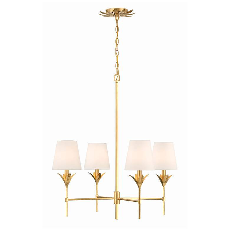 Crystorama Broche 28" Wide Antique Gold 4-Light Chandelier - #947W8 | Lamps Plus | Lamps Plus