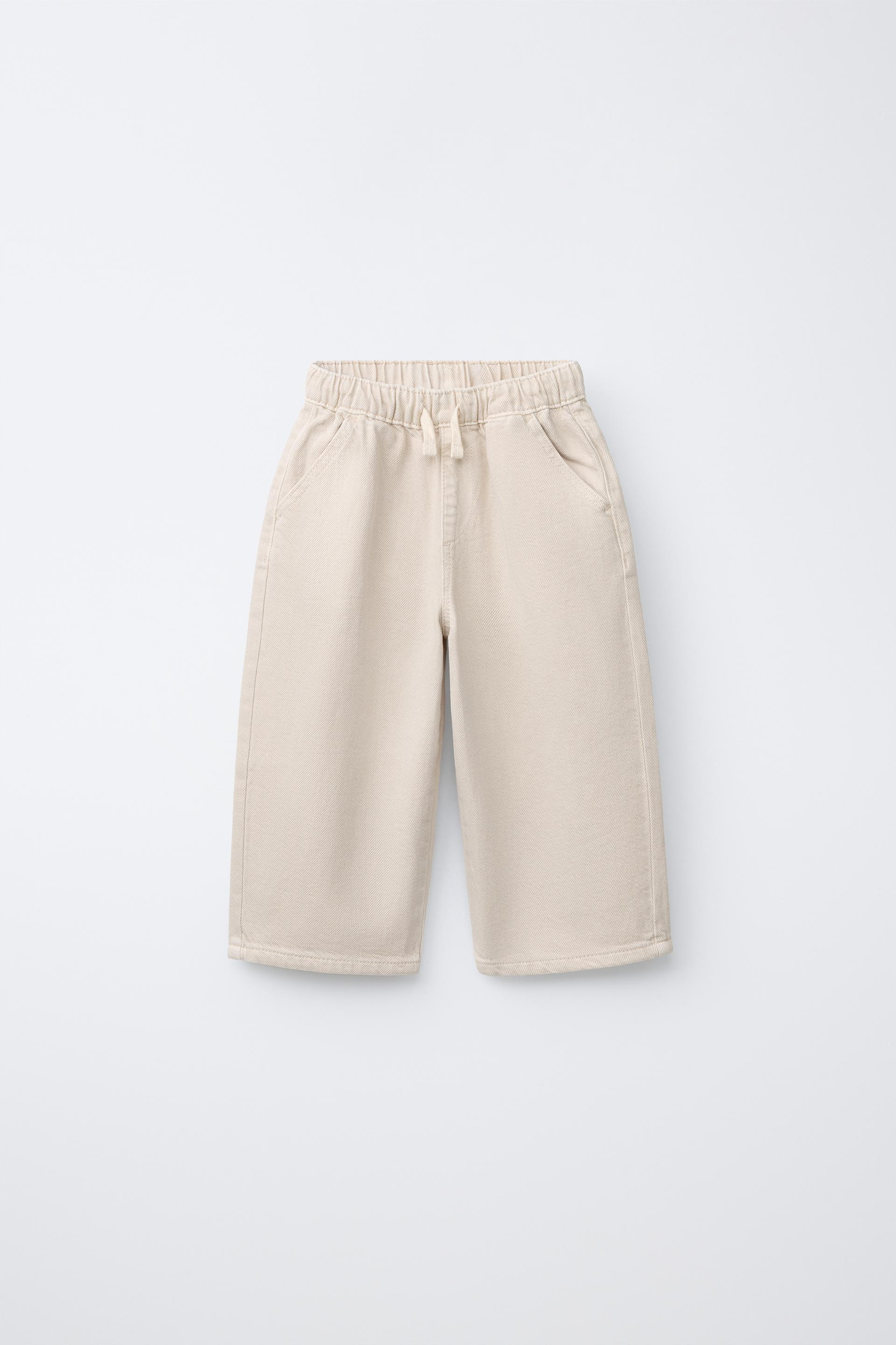 Zara - Twill Baggy Pants - Light Beige - 5 Years (43,3 Inches) - Kids | Zara US