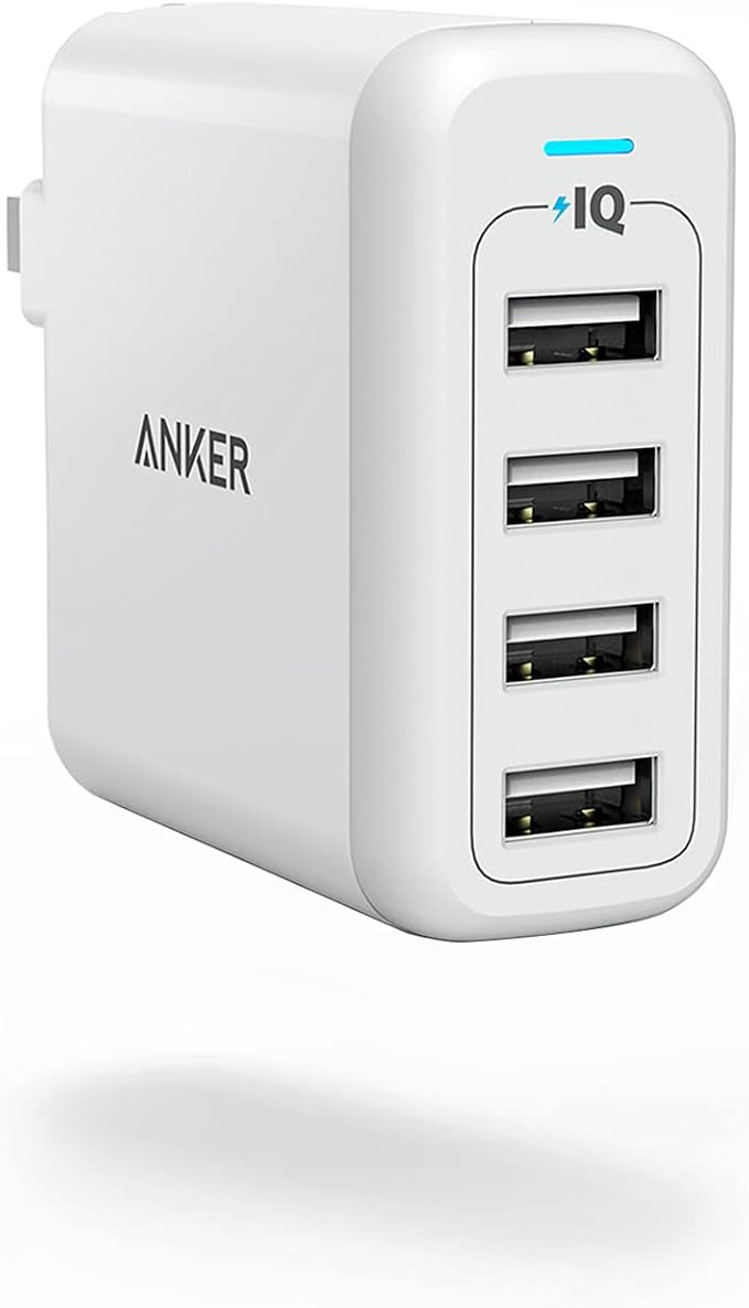 Anker Charger, 40W 4-Port USB Phone Charger with Foldable Plug, PowerPort 4 for iPhone 14/Pro/Pro... | Amazon (US)