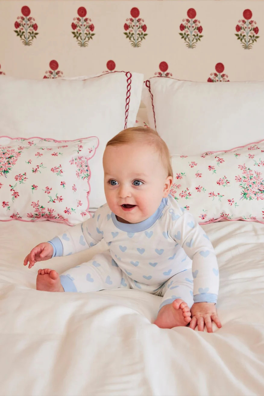 Baby Long-Long Set in French Blue Heart | Lake Pajamas