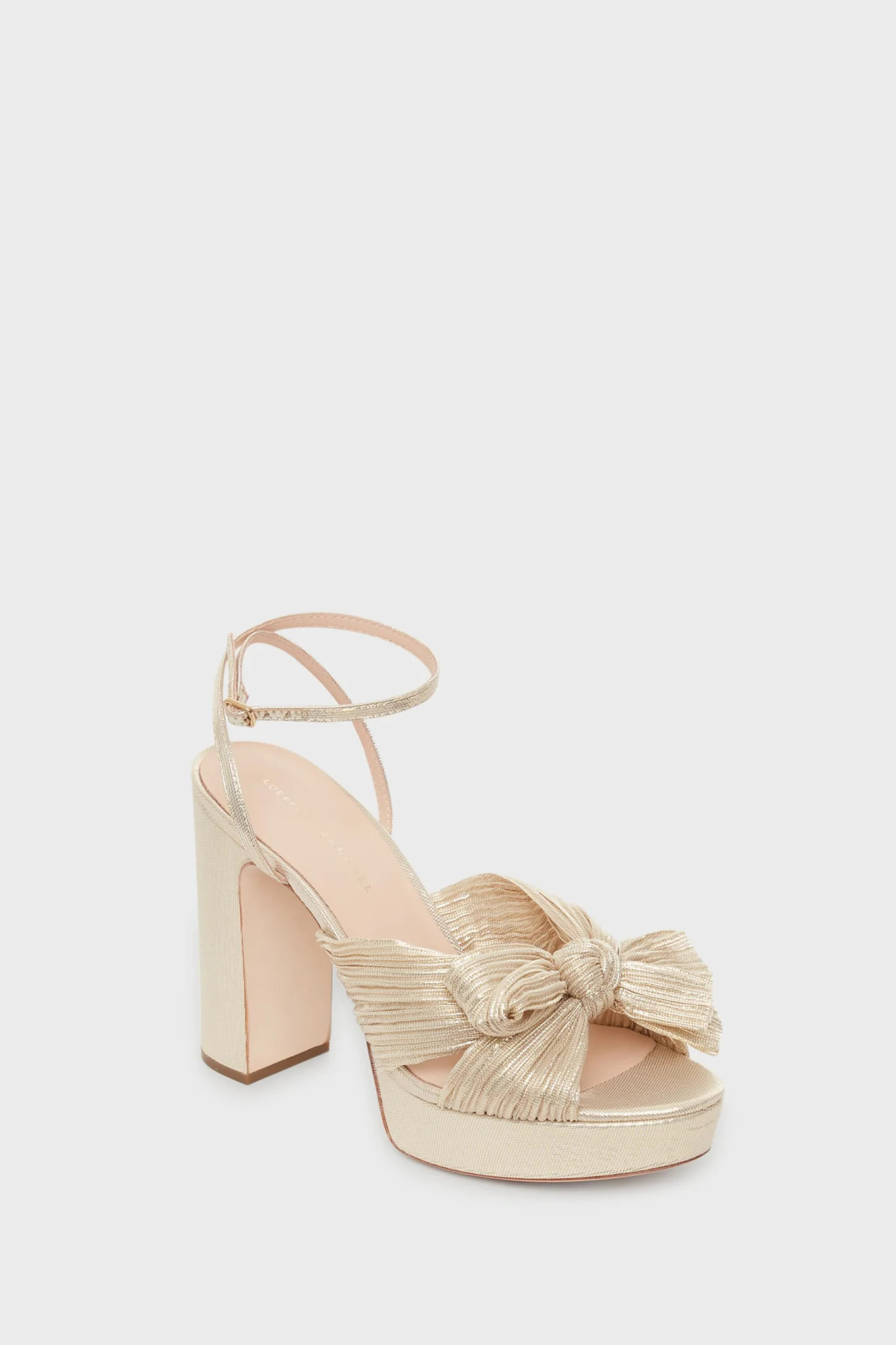 Platinum Lame Natalia Heels | Tuckernuck (US)