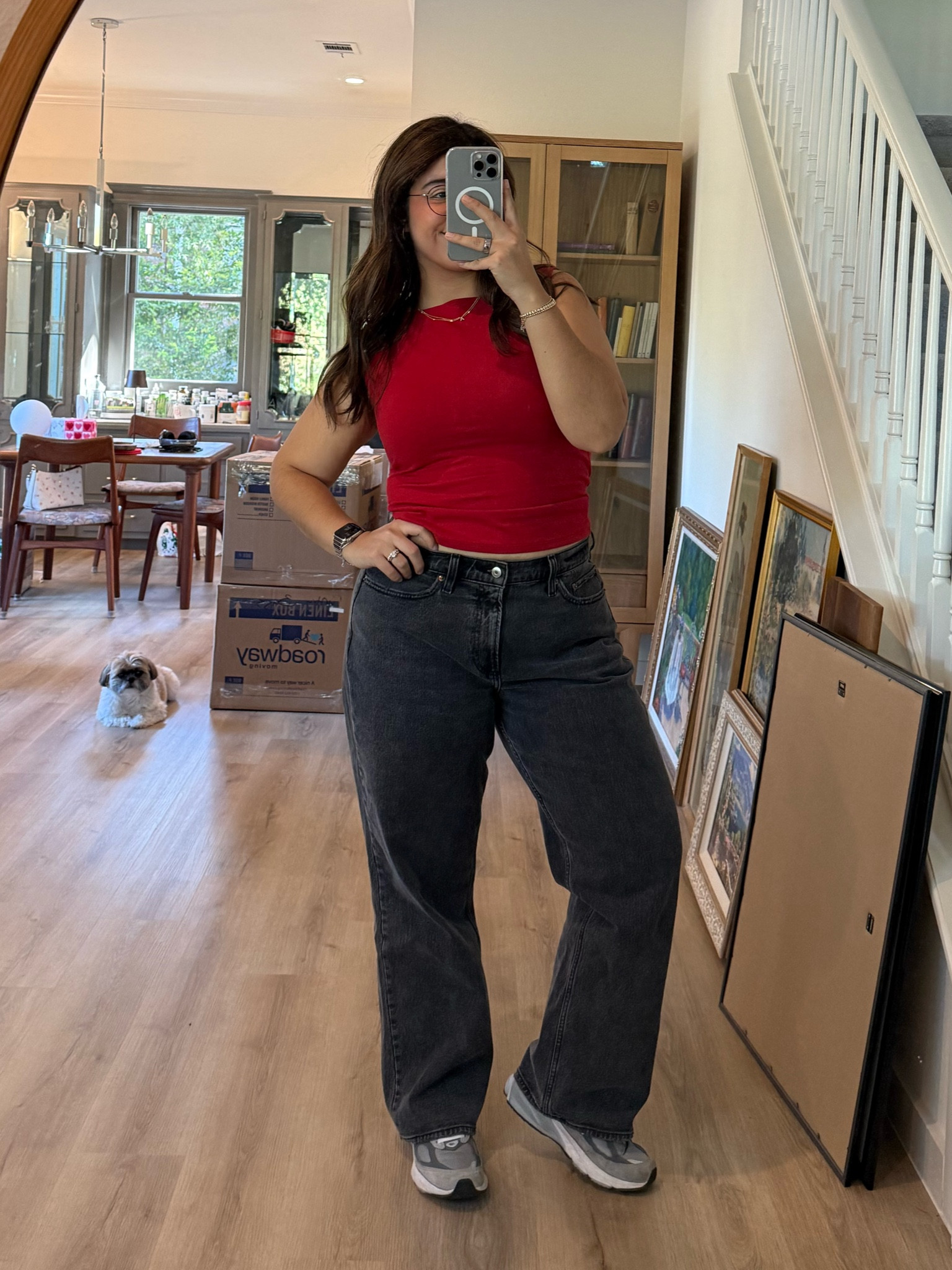 Size large in the top, 30 short in the jeans!

#LTKSeasonal #LTKGiftGuide #LTKMidsize