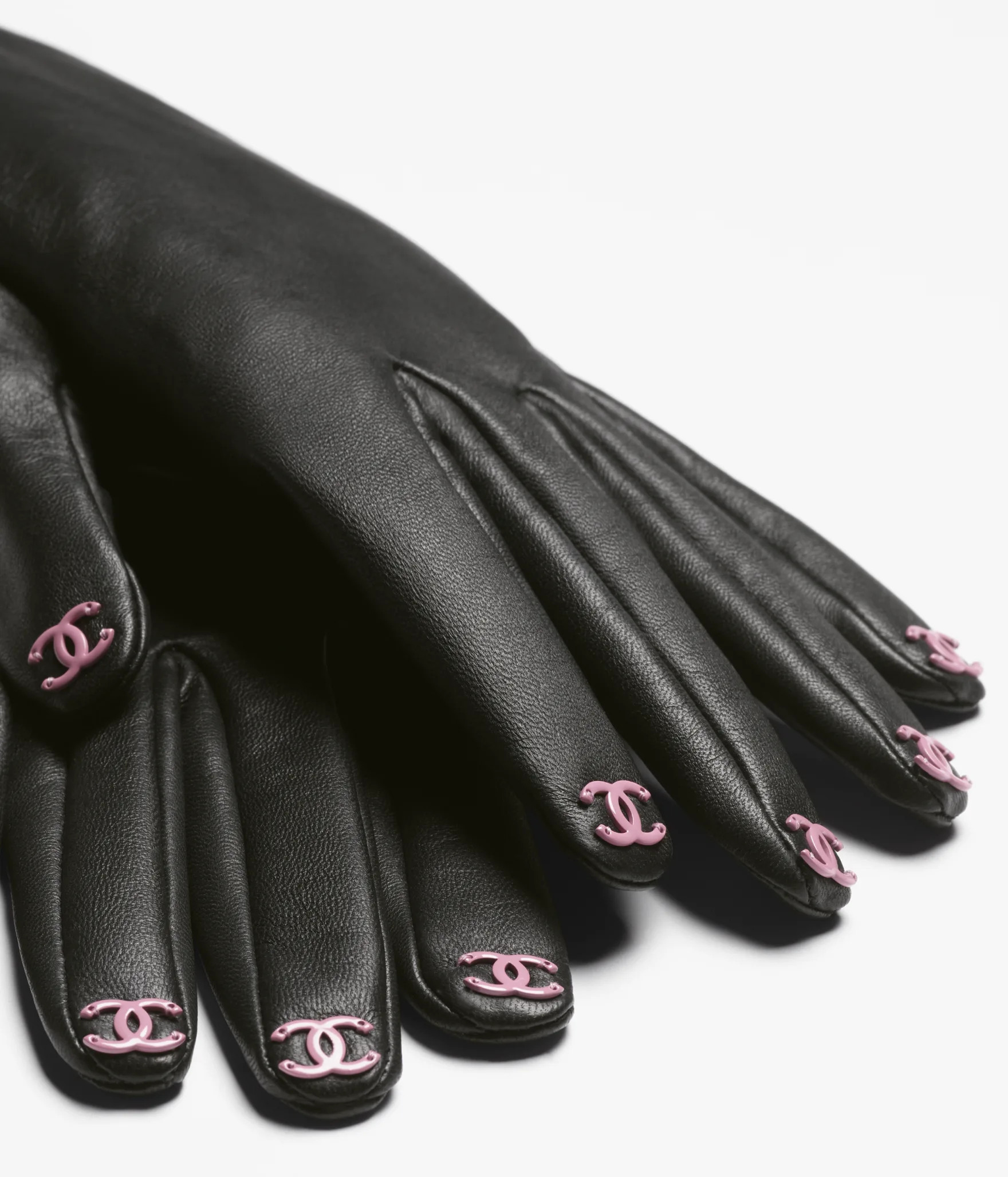 Gloves - Lambskin, black & pink — Fashion | CHANEL | Chanel, Inc. (US)