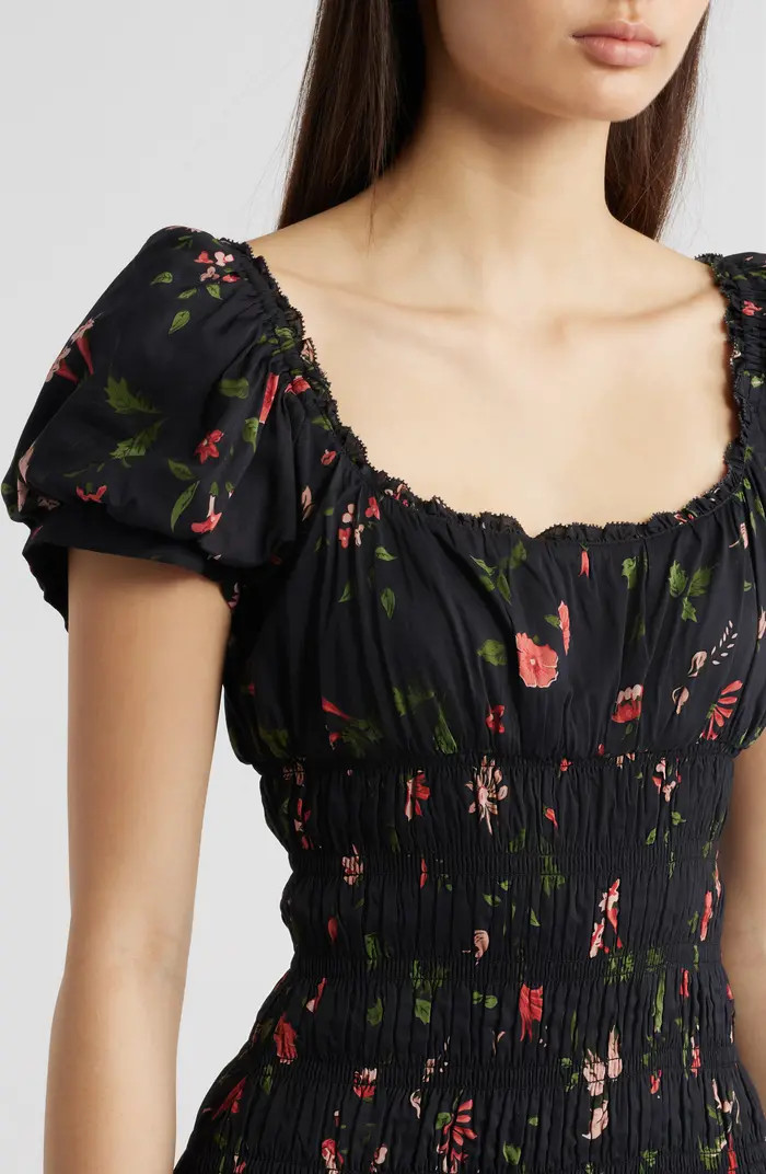 Riva Shirred Midi Dress | Nordstrom