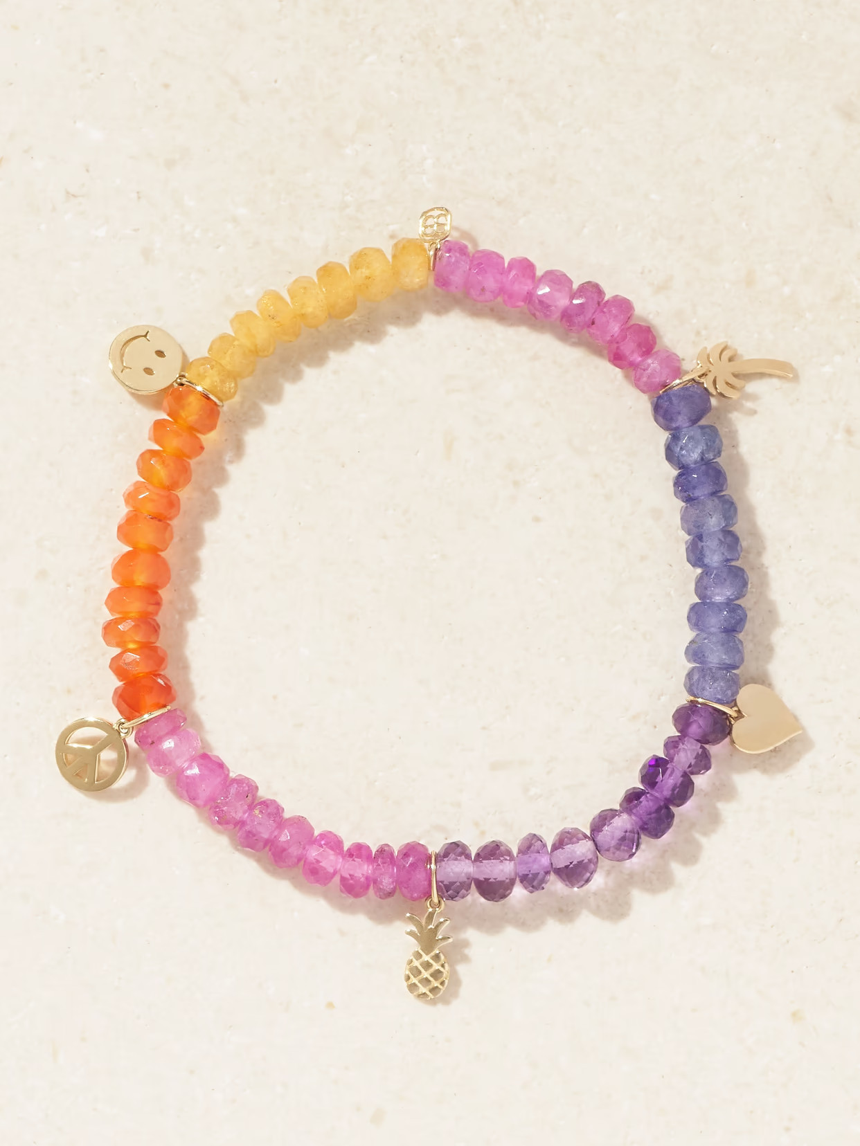 Sydney Evan - 14-karat Gold Beaded Bracelet - Multi | NET-A-PORTER (US)