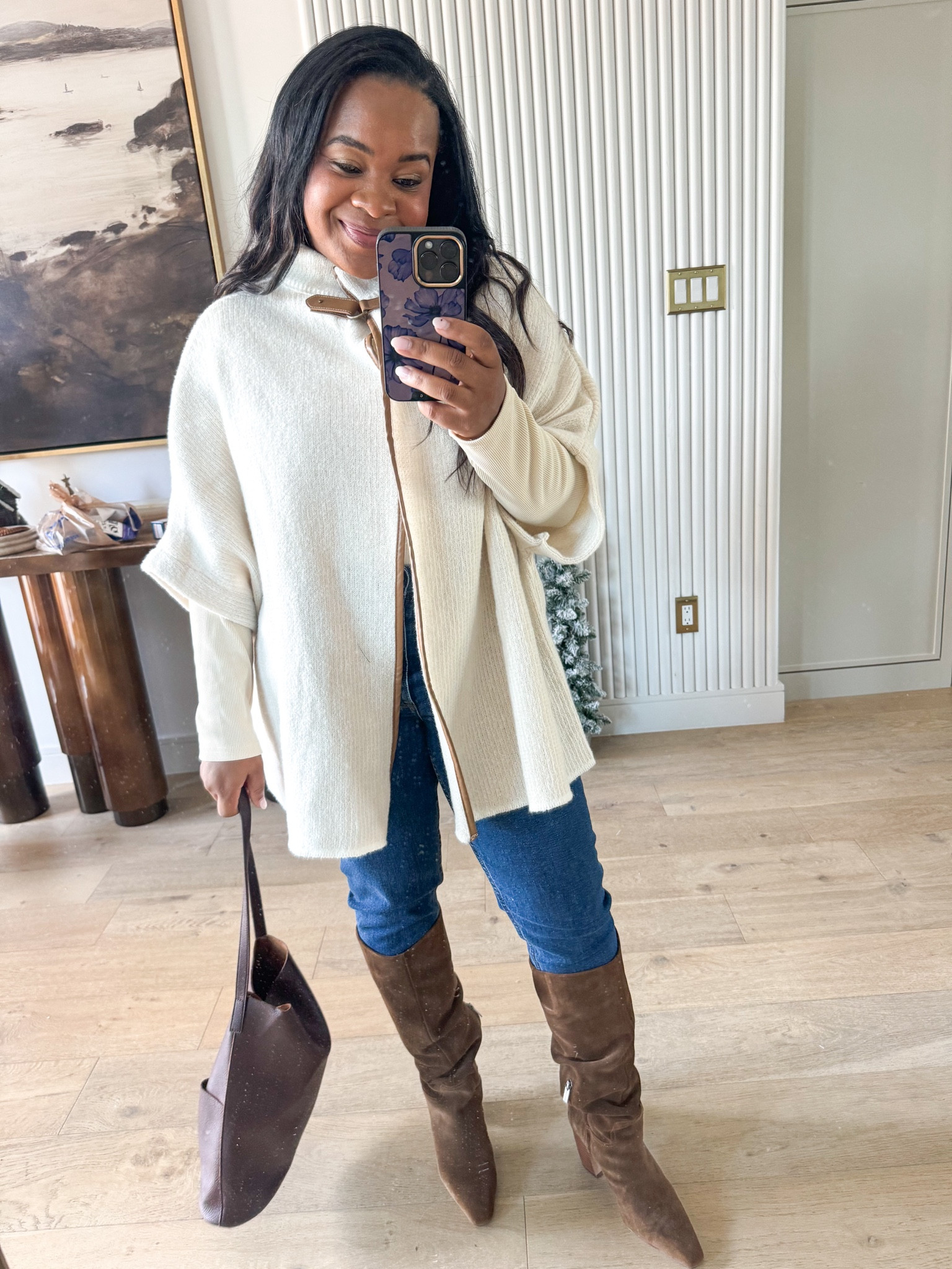 $30 time and tru poncho from Walmart. Wearing a m/l. 

#LTKHoliday #LTKMidsize