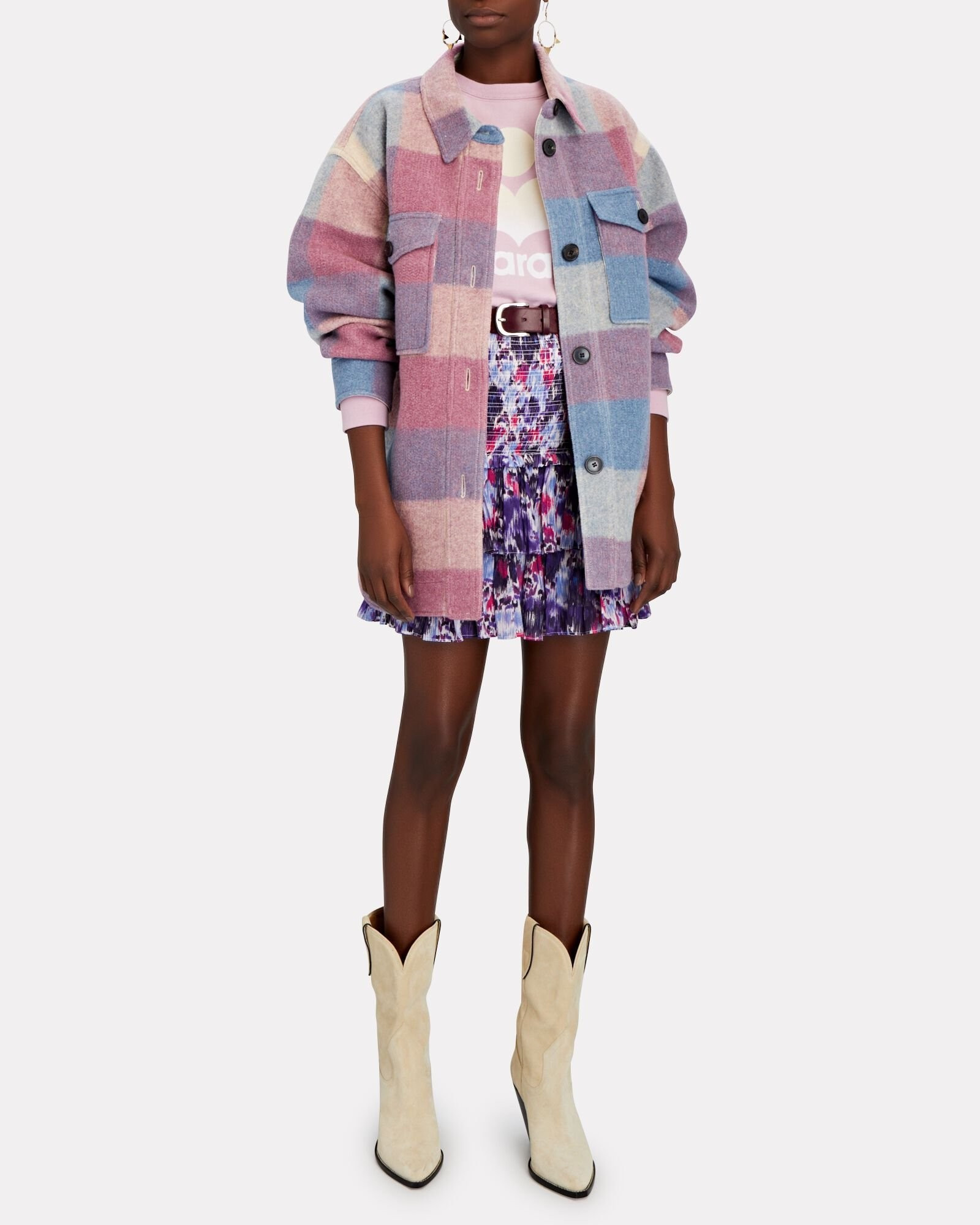 Harveli Plaid Flannel Shirt Jacket | INTERMIX