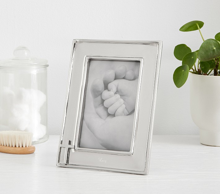 Christening Cross Silver Frame | Pottery Barn Kids