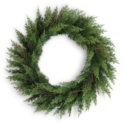 Vitalismo 24" Artificial Christmas Wreath Realistic Cypress Large Wreath with Dead Branches for Indoor/Outdoor Xmas Wall Door Hanging Decor | Target