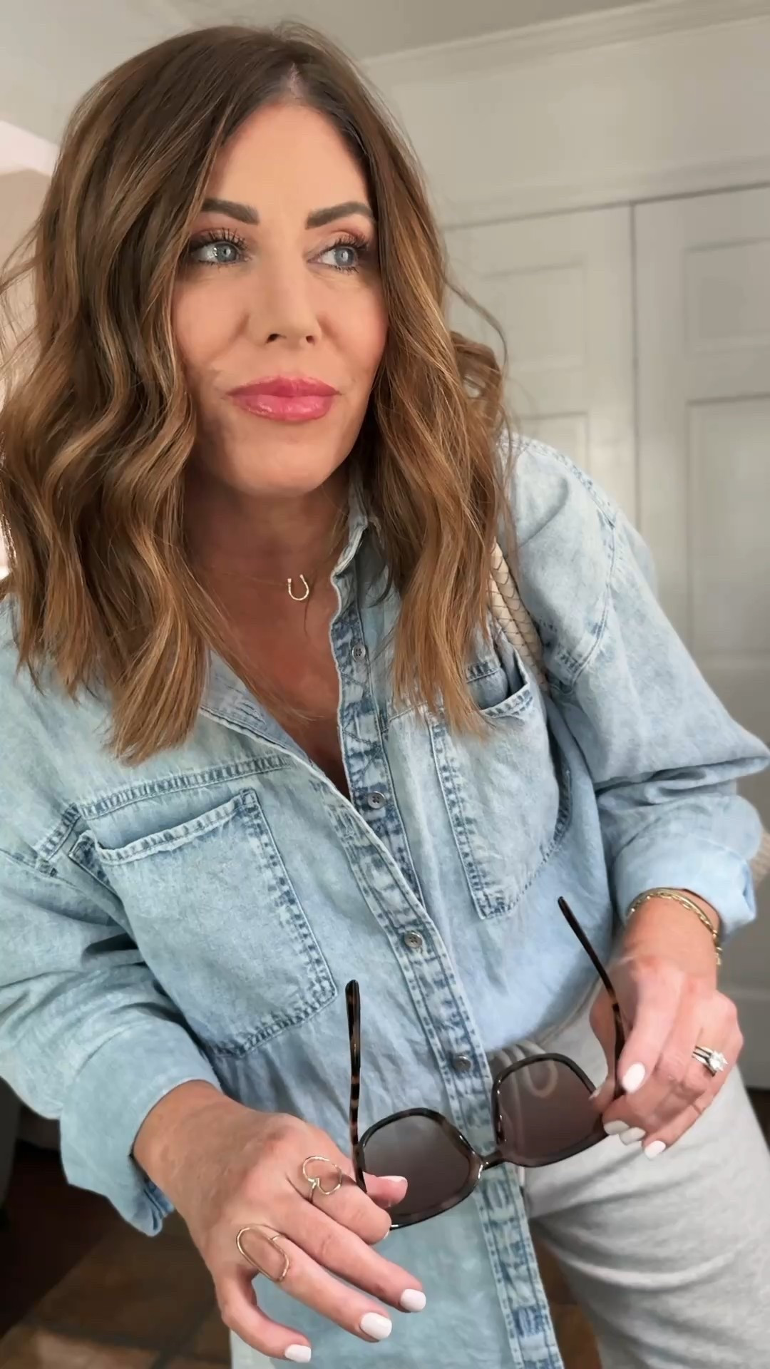 My go-to comfy/cute ootd!

My favorite high-rise barrel fleece sweatpants/size medium/are currently on sale 20%! Use code DENIMAF & save an extra 15% off! They have a very subtle barrel leg making them so flattering. They are a premium fleece that is so soft and cozy. They come in a several colors and I own a lot of of them! I love styling them with an oversized denim shirt and acute pair of dainty sandals & dainty jewelry to feminize the look!

The sandals are a look for last from Amazon. They were one of my top sellers last year. They’re very comfy and great quality. They come in several colors and they are true to size.

Oversized denim shirt is an older one from aerie but I will link some similar options. ⭐️For the options that I am linking, I suggest going up one size to achieve this look.⭐️

Woven tote bag is from Madewell. They don’t currently have this color, but I found it on Amazon and will link it here.

My jewelry is from James Michelle. You can find the link to Shop on my Instagram page. I have a 20% off code.





#LTKSaleAlert #LTKOver40 #LTKootd