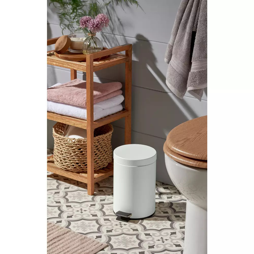 Habitat 3Litre Step Bin - Matt White | argos.co.uk