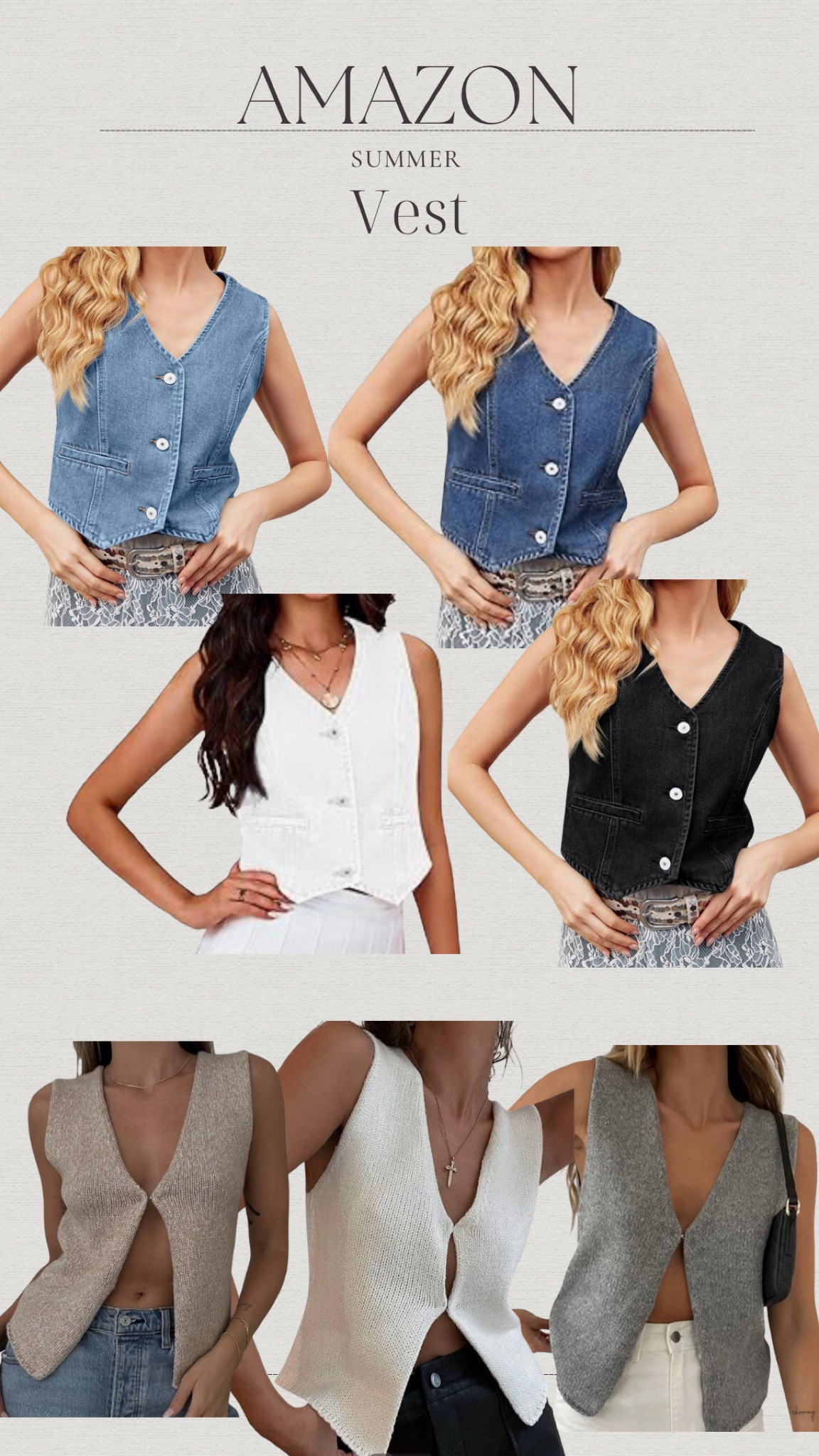 How cute are these two different vest styles for fall! You can dress up or dress down depending on what your plans are! 

#denim #denimstyle #vest #sweatervest 

#LTKFindsUnder50 #LTKSummerSales #LTKStyleTip
