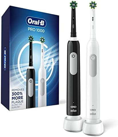 Oral-B Pro 1000 CrossAction Electric Toothbrush, Black and White, 2 Count | Amazon (CA)