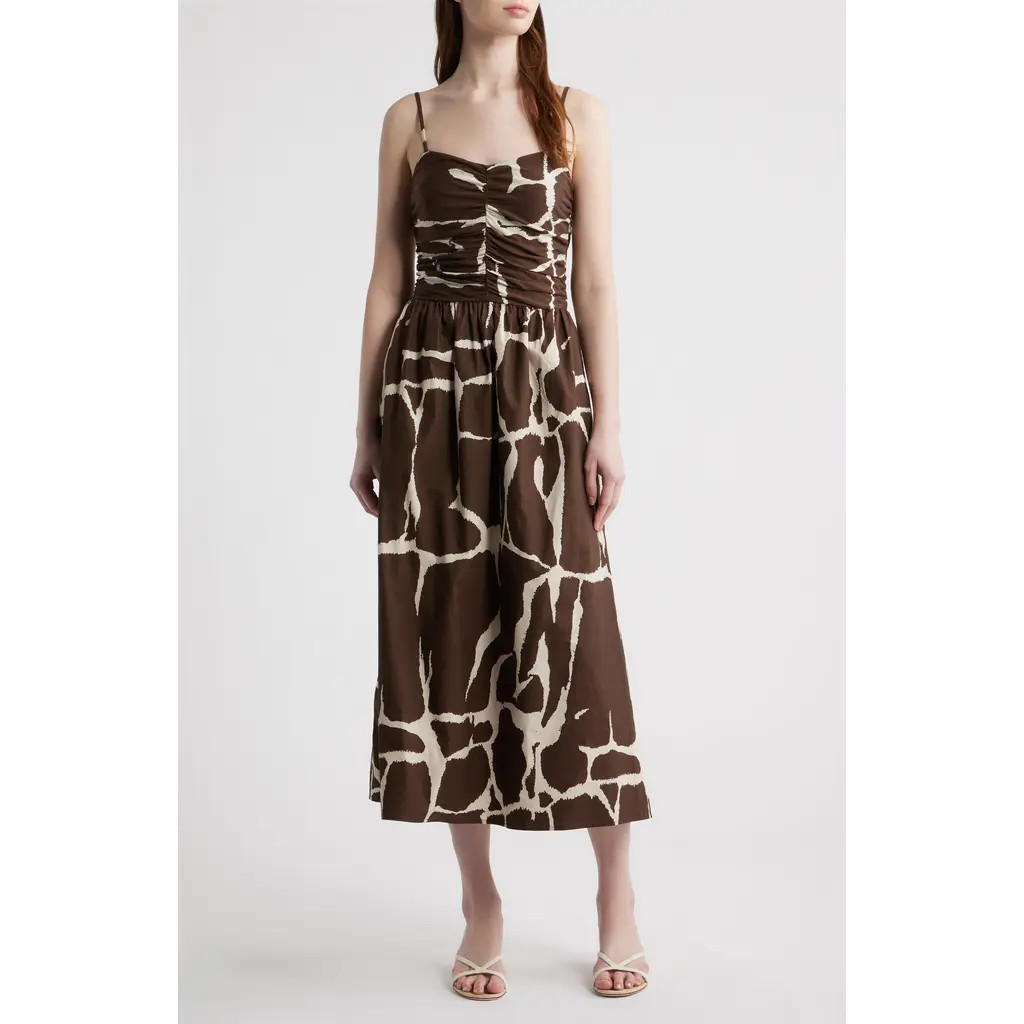 Rails Fisher Printed Midi Dress in Terra at Nordstrom, Size Large | Nordstrom