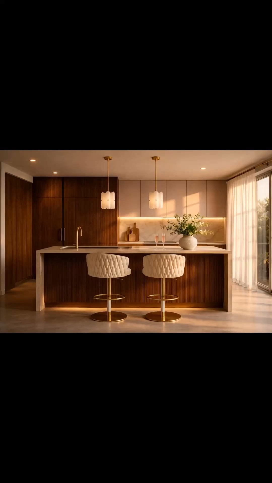 Wind down and enjoy happy hour right at the kitchen island. 🥂

Imagine ending the day here with a glass of champagne, warm light glowing overhead, and the last bit of sunshine filtering softly through the sheer drapes. I especially love the Roll & Hill Lorna LED Pendant from Rejuvenation—its hand-blown glass, beautiful radial fluting, and Art Deco–inspired silhouette feel sculptural, glamorous, and timeless without overwhelming the kitchen. 

Paired with elegant bar stools, soft pleated sheers, a relaxed floral arrangement, and pretty pink champagne flutes, it creates such an elevated little happy-hour moment at home.

#kitchenisland #kitchenlighting #pendantlight #artdecolighting #barstools #sheerdrapes #floralarrangement #wineglasses #champagneflutes #barware #bartools #barrack #barcart #happyhourathome #entertainingessentials

#LTKdayinmylife #LTKHome