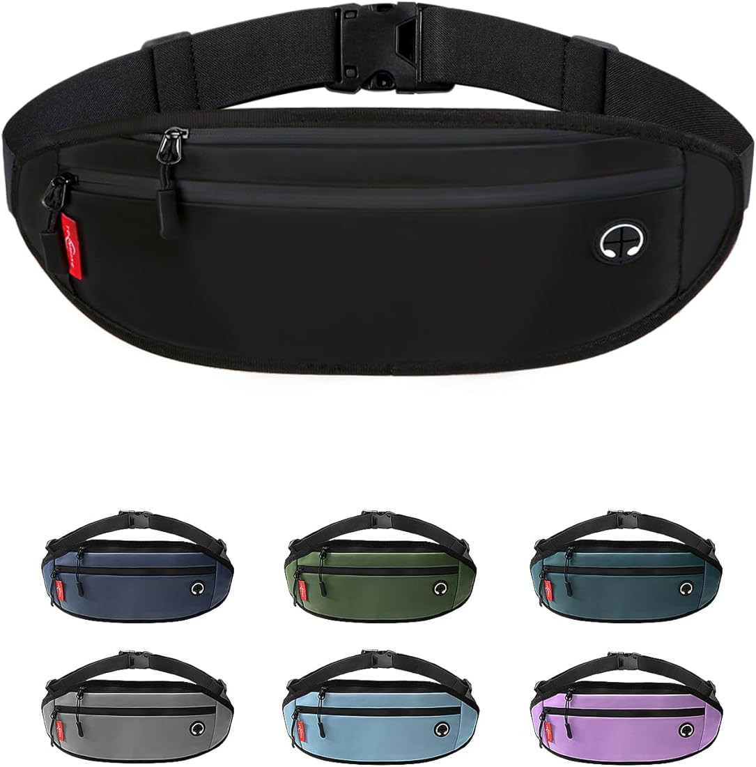 TOJNMAKE Running Belt Fanny Pack for Women Men Waterproof Small Waist Bag Black Fanny Pack for Tr... | Amazon (US)
