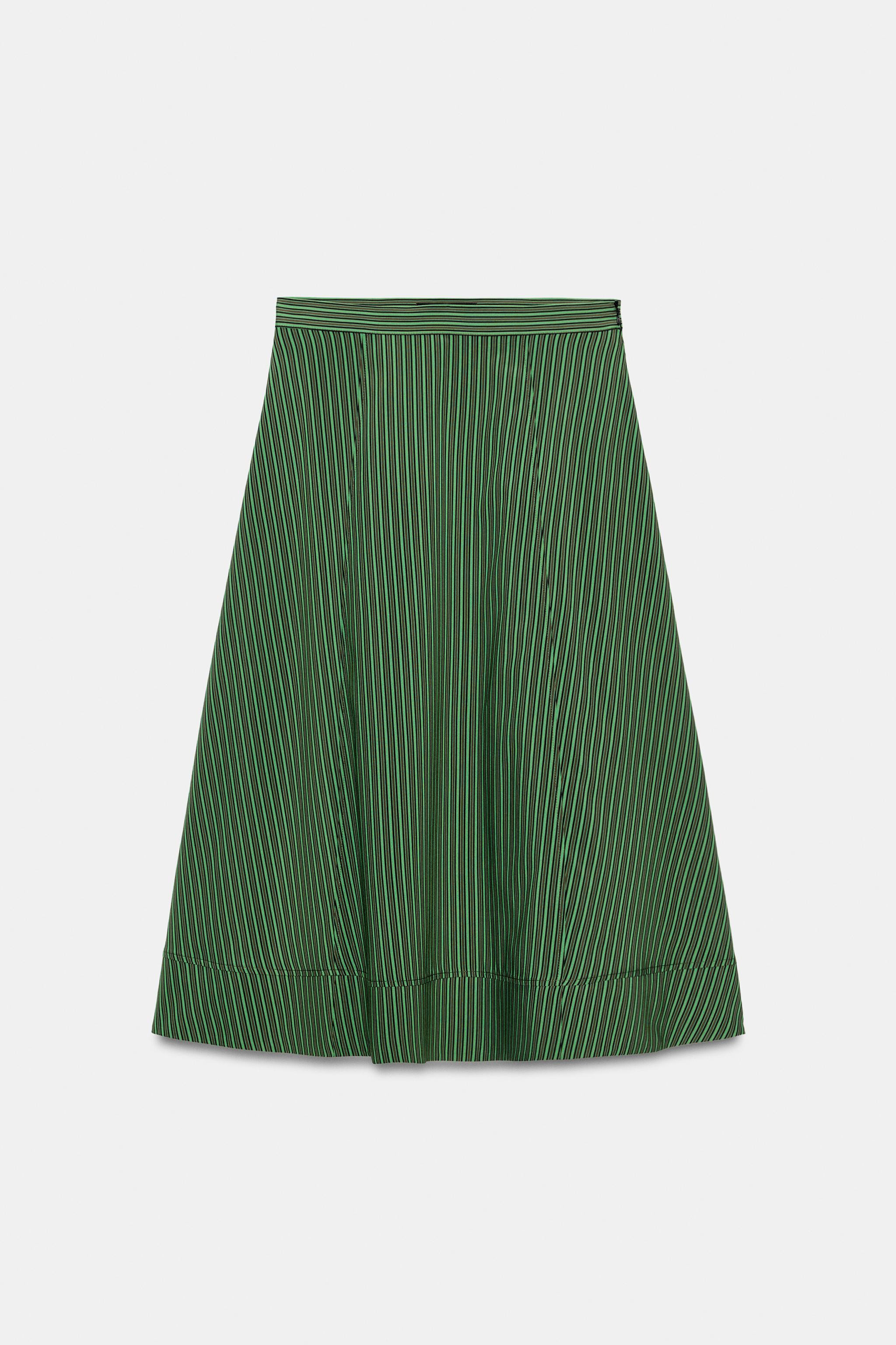ZW COLLECTION STRIPED MIDI SKIRT | Zara US