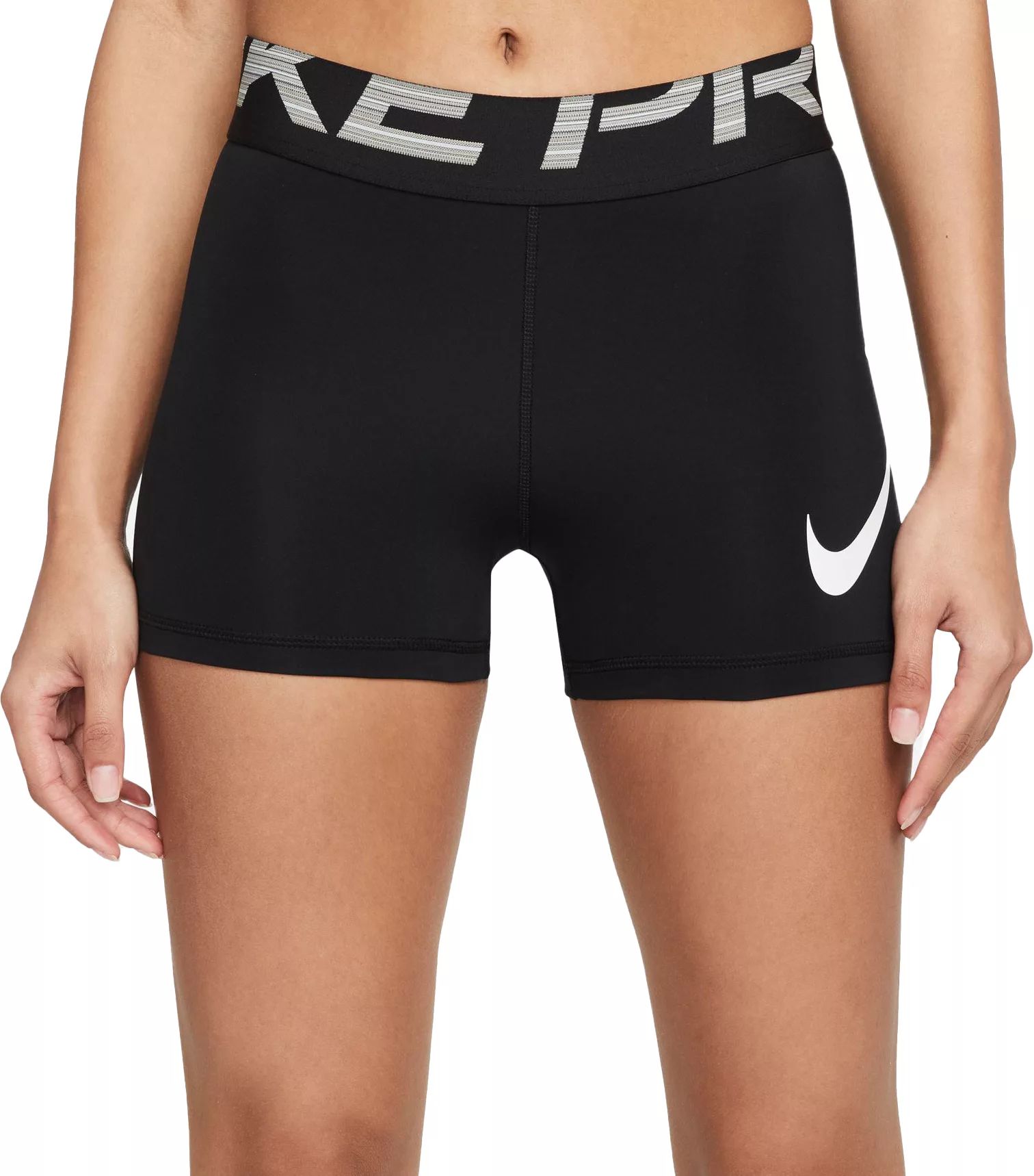 Nike Women's Pro Dri-FIT 3"" Graphic Training Shorts, Medium, Black | Dick's Sporting Goods
