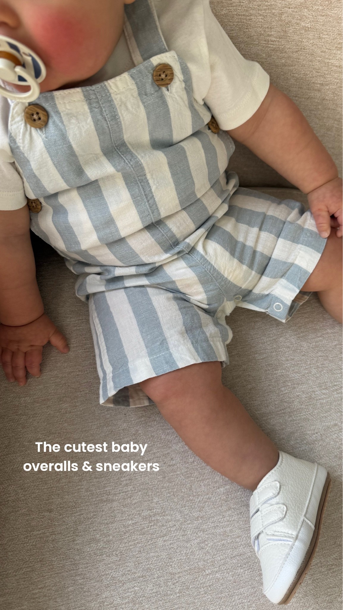 The CUTEST literally baby overalls and sneakers, obviously with the paci to match! Baby boy outfit, baby boy styles, baby fashion

#LTKBaby #LTKKids #LTKmomlife