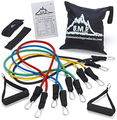 Black Mountain Products Resistance Band Set with Door Anchor, Ankle Strap, Exercise Chart, and Ca... | Amazon (US)