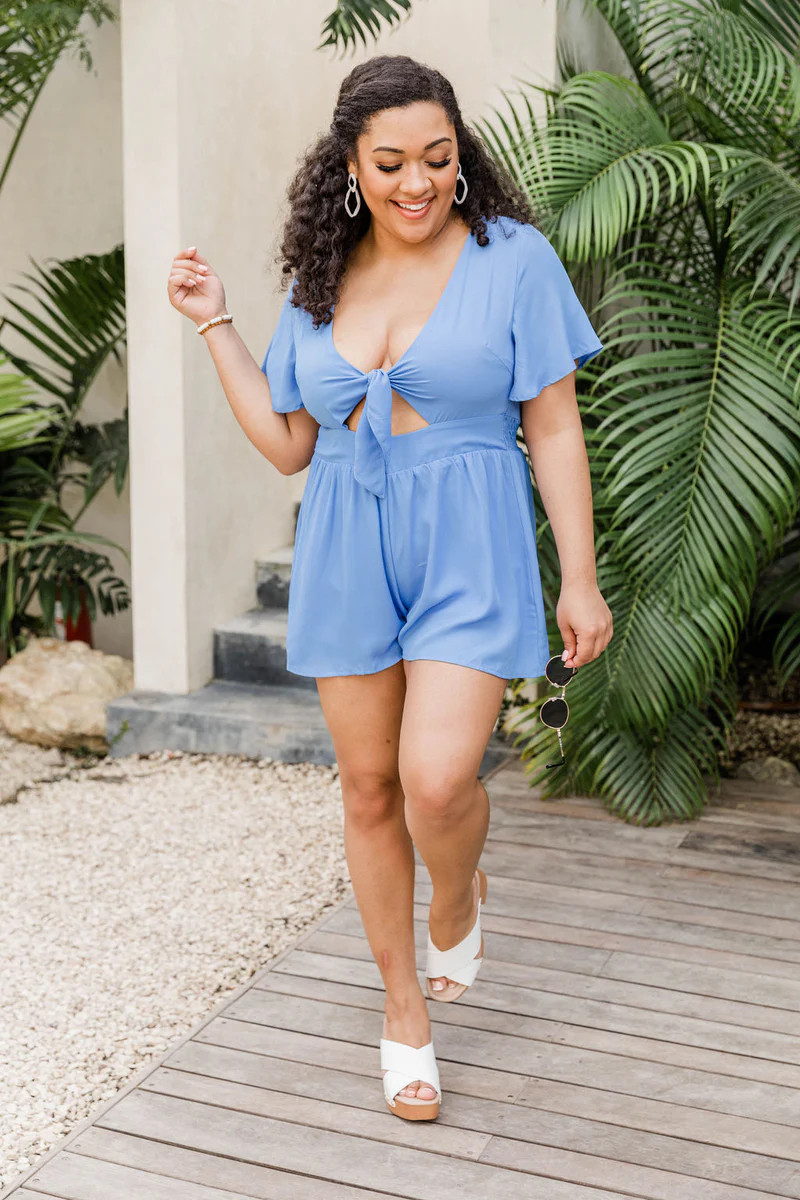 Love For A Lifetime Dark Blue Dress Romper | The Pink Lily Boutique