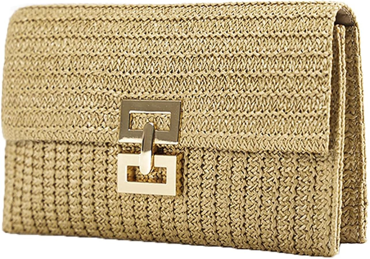 ASKQUEEN Straw Beach Bags for Women Cute Vacation Beach Straw Clutch Purse Summer Woven Bag Envel... | Amazon (US)