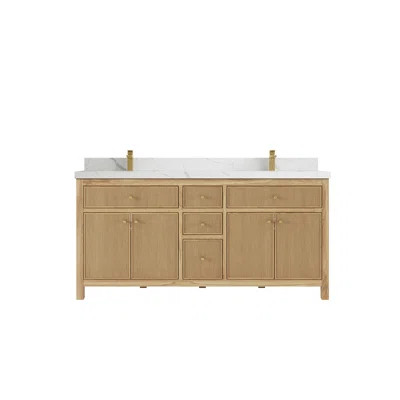 Sonoma Teak 72'' Double Bathroom Vanity with Solid Surface Top | Wayfair North America
