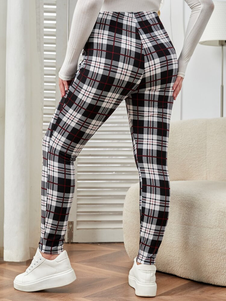 Plus Plaid Print Leggings | SHEIN